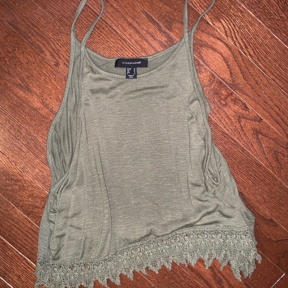 green tank top